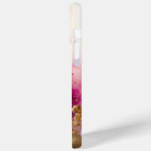 Modernes Lila Goldmarmormonogramm Personalisiert Case-Mate iPhone Hülle (Rückseite / Links)