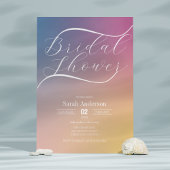 Modernes Lila Gradient Ombre Script-Brautparty Einladung