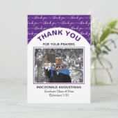 Modernes Lila Graduate Foto Dankeschön Karte (Stehend Vorderseite)