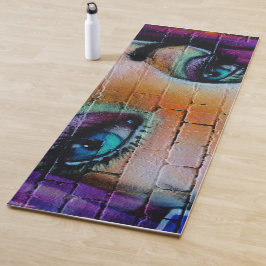 Modernes Lila Graffiti Girl Yogamatte
