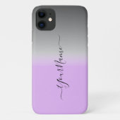 modernes lila-graues Omelat personalisiert Case-Mate iPhone Hülle (Rückseite)