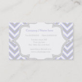 Modernes lila, graues Zickzack Monogramm Visitenkarte (Rückseite)