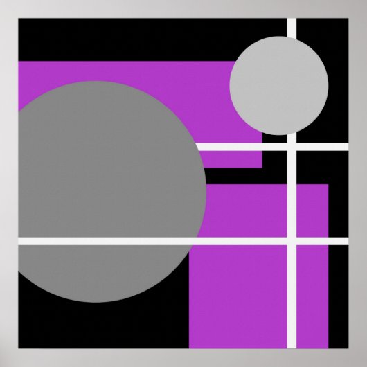 Modernes Lila Gray Schwarz-weiß - MS001 Leinwand Poster (Vorne)