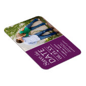Modernes Lila Hearts Wedding Foto Save the Date Magnet (Rechte Seite)