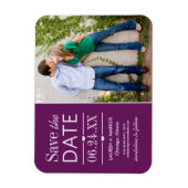 Modernes Lila Hearts Wedding Foto Save the Date Magnet (Vertikal)