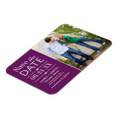 Modernes Lila Hearts Wedding Foto Save the Date Magnet (Linke Seite)