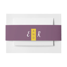 Modernes lila Hochzeitmonogramm Einladungsbanderole