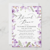 Modernes Lila Hochzeitsessen in Wasserfarbe Probe Einladung (Vorderseite)