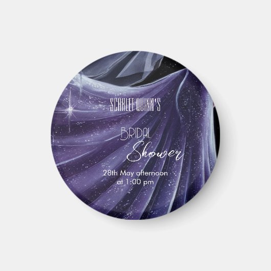 Modernes lila Hochzeitskleid Brautparty#2 Magnet (Vorne)