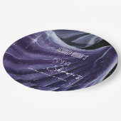 Modernes lila Hochzeitskleid Brautparty#2 Pappteller (Schrägansicht)