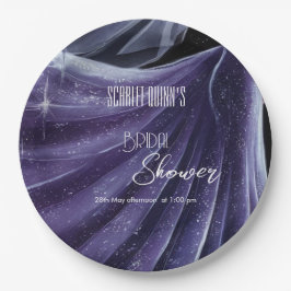 Modernes lila Hochzeitskleid Brautparty#2 Pappteller