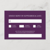 Modernes Lila Hochzeitsszenario Begleitkarte (Vorderseite)