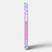 Modernes Lila Holografisches Imitat Glitzer Monogr Case-Mate iPhone Hülle (Rückseite / Links)