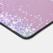 Modernes Lila Holografisches Imitat Glitzer Monogr Schreibtischunterlage (Ecke)