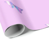 Modernes Lila Holografisches Schmetterlingspapier Geschenkpapier (Rolleneckpunkt)