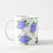 Modernes Lila Hydrangea-Monogramm Kaffeetasse (Links)