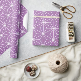 Modernes Lila japanisches geometrisches Muster Geschenkpapier