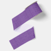 Modernes lila, kariertes Quadrat-Muster Ripsband (Rückseite)