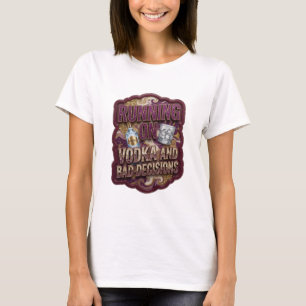 Modernes Lila LAUF AUF WODKA UND SCHLECHTEN ENTSCH T-Shirt