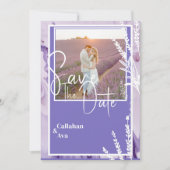 Modernes, Lila Lavendel-Design Save the Date (Vorderseite)