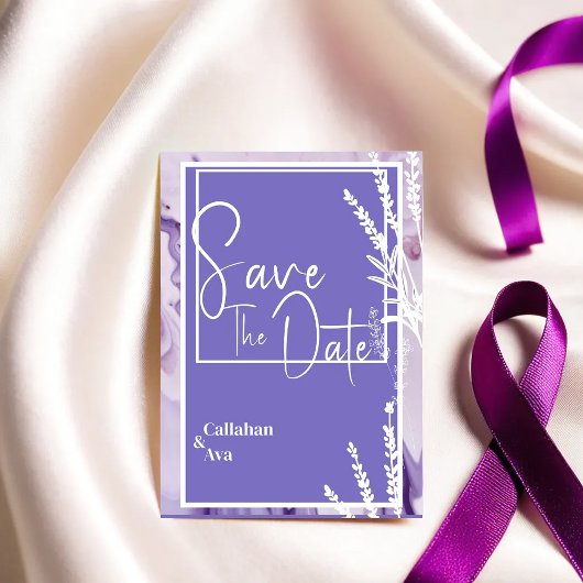 Modernes, Lila Lavendel Save the Date Design