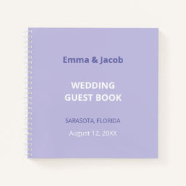 Modernes Lila Lavender Wedding Gästebuch Notizblock
