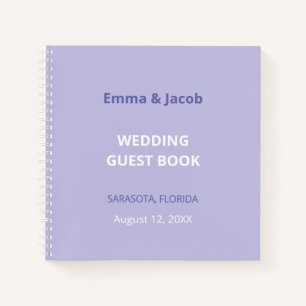 Modernes Lila Lavender Wedding Gästebuch Notizblock
