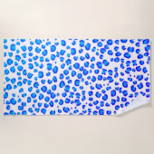 Modernes Lila Leopard-Muster für Tierdrucke Strandtuch (Vorderseite)