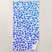 Modernes Lila Leopard-Muster für Tierdrucke Strandtuch (Vorderseite)