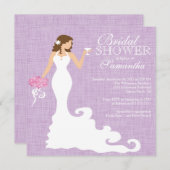 Modernes lila lila Braut-Wein-Brautparty Einladung (Vorne/Hinten)