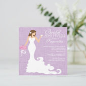 Modernes lila lila Braut-Wein-Brautparty Einladung (Stehend Vorderseite)