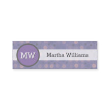 Modernes lila lila Polka-Punkt-Muster-Monogramm