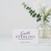 Modernes Lila Lilac QR Code Script Elegant Visitenkarte (Stehend Vorderseite)