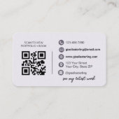 Modernes Lila Lilac QR Code Script Elegant Visitenkarte (Rückseite)