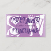 Modernes Lila Lilac-Weiß mit Foto und Monogramm Visitenkarte (Vorderseite)