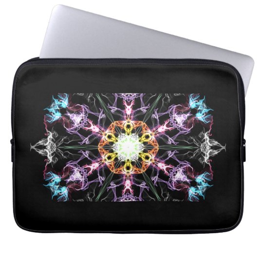 Modernes Lila Mandala Laptopschutzhülle (Vorderseite)