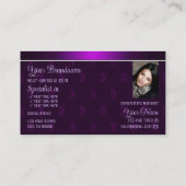 Modernes Lila mit Foto und Chic Monogram Muster Visitenkarte (Rückseite)