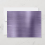Modernes Lila Monogramm aus gebürstetem Metall Mitteilungskarte (Rückseite)