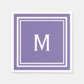 Modernes Lila Monogramm Serviette (Vorderseite)