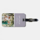 Modernes lila Multi-Foto Familiengeschenk Gepäckanhänger (Rückseite horizontal)