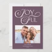 Modernes Lila Muster, Freudenurlaub Foto Feiertagskarte (Vorderseite)