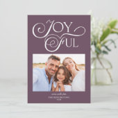 Modernes Lila Muster, Freudenurlaub Foto Feiertagskarte (Stehend Vorderseite)