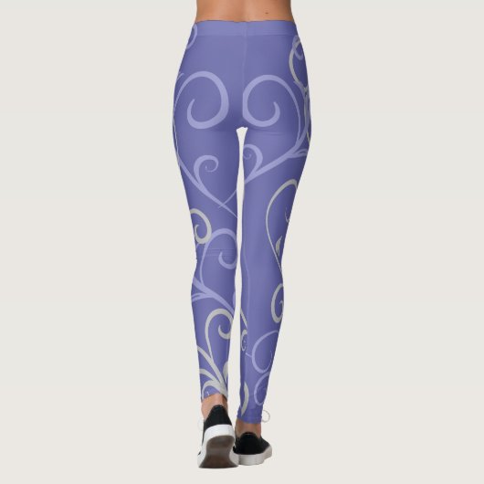 Modernes Lila Muster Leggings (Rückseite)