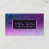 Modernes, lila Omelblau-Glitzer-Chic-Ober-Make-up Visitenkarte (Vorderseite)