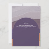 Modernes Lila Orange Streifen FOTO DANKE (Rückseite)