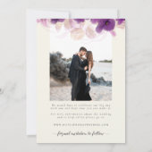 Modernes Lila Orchid Boho Chic 3 Fotos Hochzeit Save The Date (Rückseite)
