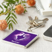 Modernes Lila Paar Schlüsselanhänger (Seite)