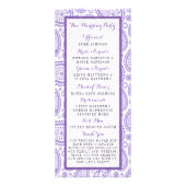 Modernes Lila Paisley-Hochzeitsprogramm Werbekarte (Hinten)