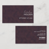 Modernes Lila Pebbled Leder Textur Beruflich Visitenkarte (Vorne/Hinten)