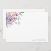 Modernes Lila, Personalisiertes Blumengestationssy Mitteilungskarte (Vorne/Hinten)